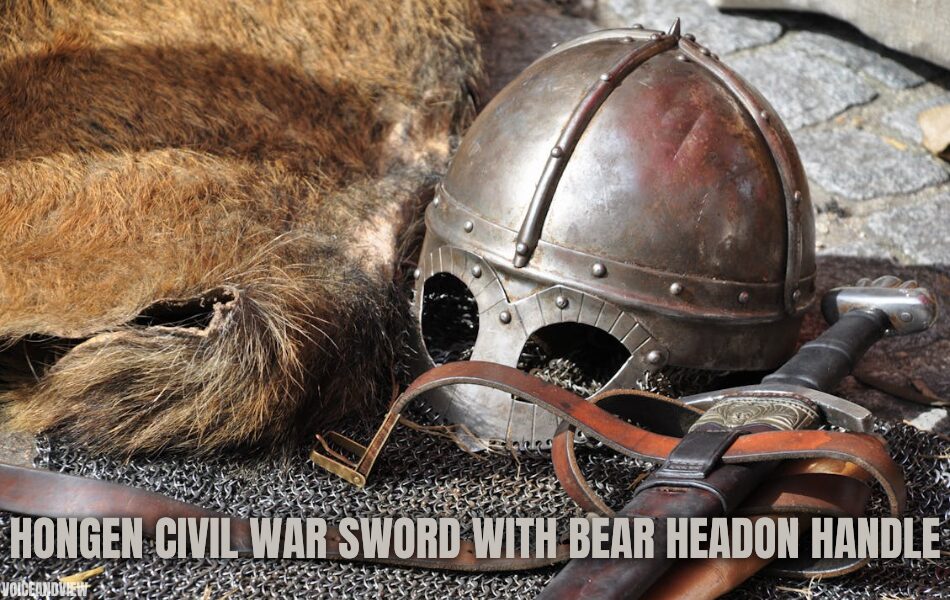 hongen civil war sword with bear headon handle